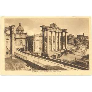  1920s Vintage Postcard Roman Forum with new Excavations 