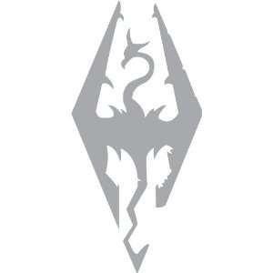  Elder Scrolls Skyrim Logo Silver Sticker 