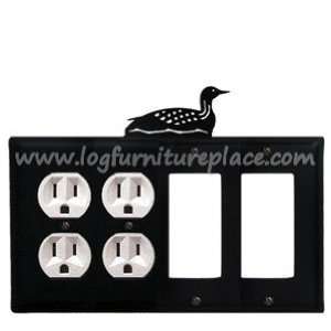   Wrought Iron Loon Quad Outlet/Outlet/GFI/GFI Cover