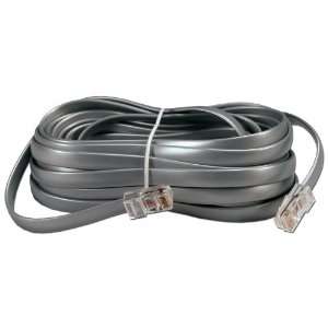  QVS 25ft RJ45 Male to Male Telco 8Wires Flat Silver Satin 