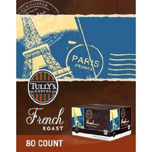 Tullys Coffee * FRENCH ROAST * 80 K Cups for Keurig Brewers