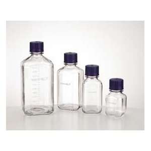   Square Media Bottles, Polycarbonate, Graduated BPC0500 Clear, Case of