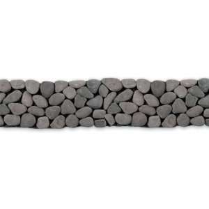   39 Inch Stone Pebble Mosaic Border Floor Tile (One Sheet Only) Home