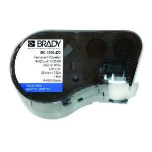 Brady M 17 422 Polyester B 422 Black on White Label Maker Cartridge, 1 