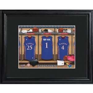   Kansas Jayhawks Personalized College Basketball Locker Room Print