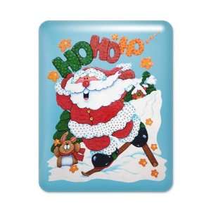  iPad Case Light Blue Merry Christmas Santa Claus Skiing Ho 