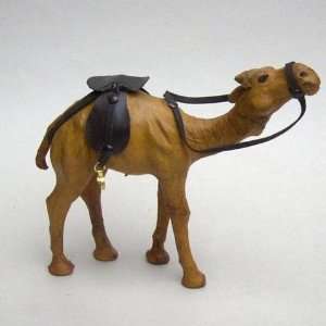  HANDTOOLED HANDCRAFTED LEATHER CAMEL FIGURINE