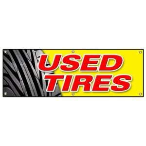  72 USED TIRES BANNER SIGN tires sale sell wheels wheel 