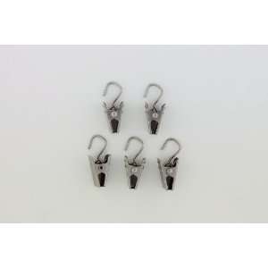   Window Curtain Clips with Hocks in Satin Nickel Finish