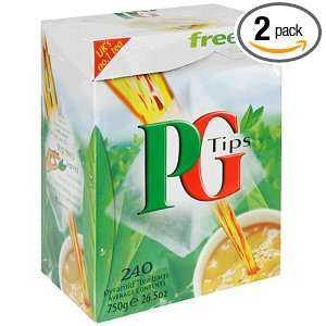 PG Tips Black Tea, Pyramid Tea Bags, 240 Count Boxes (Pack of 2)