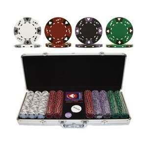 Best Quality 500 14g 3 COLOR A/K SUITED CLAY POKER CHIP SET W/ALUM 