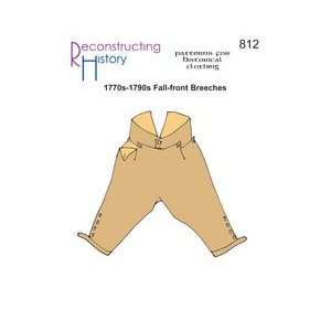  1770s 1790s Fall front Breeches Pattern Arts, Crafts 