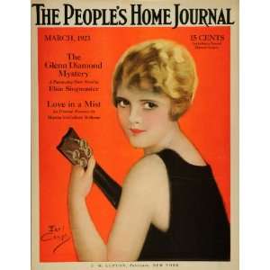 1923 Cover Peoples Home Journal Earl Christy Girl Art Guitar Musical 