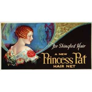  1926 Lithograph Ad Princess Pat Shingled Hair Net RARE 