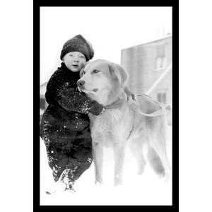    Vintage Art Child with Dog in Alaska   19562 2