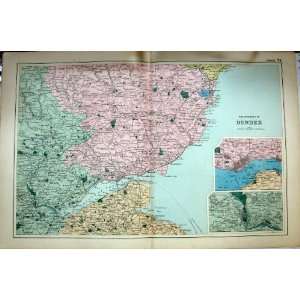  BRITAIN MAP 1895 ENVIRONS DUNDEE PERTH PLAN SCOTLAND