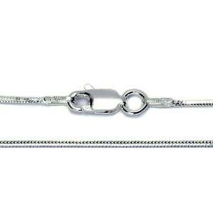 1mm Sterling Silver Italian Diamond Cut Snake Chain Necklace Gauge 025 