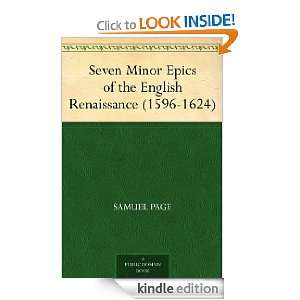  Seven Minor Epics of the English Renaissance (1596 1624 