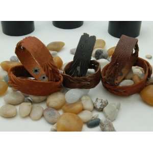  Leather Wristband 75012 in Brown