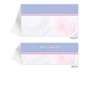  260 Personalized Place Cards   Lucky Rose Blue Office 