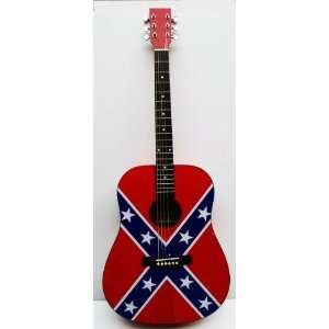  Dreadnought Rebel Flag Acoustic Guitar Musical 