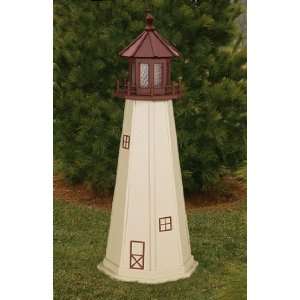  5 Foot Wooden Cape May Painted Wooden Lighthouse 