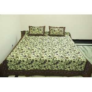  Indian Hand Block Printed Cotton Home Furnishing Bedspread 