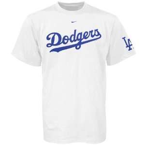  Nike L.A. Dodgers White Practice T shirt Sports 