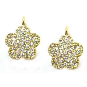   Just Give Me Jewels Goldtone Rhinestone Clover Drop Earrings Jewelry