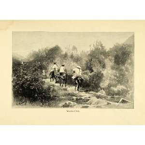 1898 Wood Engraving G Vuillier China Douli Donkey Travel Yunnan 
