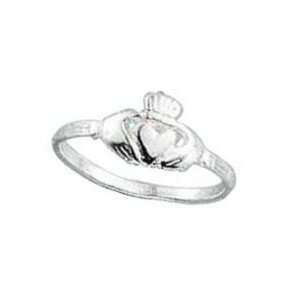   STERLING SILVER SMALL CLADDAGH HEART IN HANDS RING Size 3 Jewelry