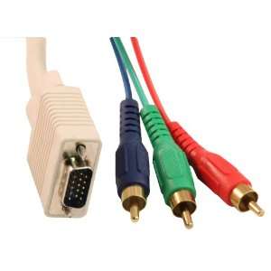  HD15 to 3 RCA Cable RGB Component Video Cable Gold Plated 
