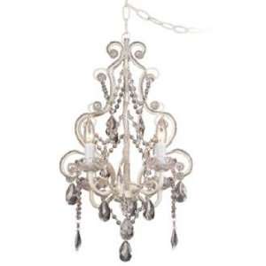  Leila White Clear Swag Plug in Chandelier