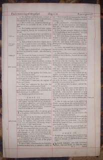 1638 King James Cambridge Folio Red Ruled Bible Leaf/GALATIANS  