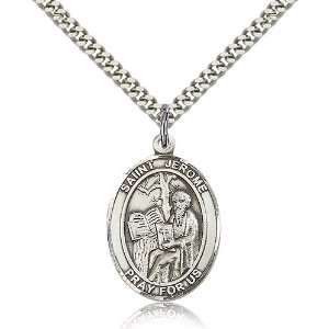  .925 Sterling Silver St. Saint Jerome Medal Pendant 1 x 3 