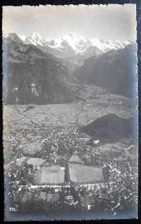 Switzerland~1920s INTERLAKEN~AERIAL VIEW RARE RPPC  