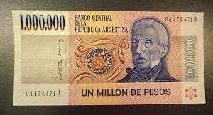 ARGENTINA 1,000,000 1981 ONE MILLION PESOS P310  