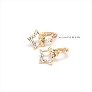 Korean Singer KPOP BoA Style Cubic Star (gold) Earrings *