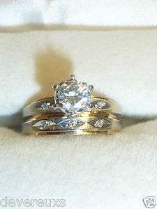 14k y/w/g .43 ct Solitare Wedding set Gold Ring (Beautiful Diamond 