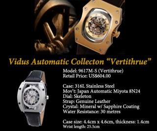 Vidus Skeleton Automatic Watch 9617M S (Orignal$604)  