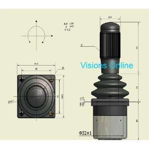  Industrial hall effect 3 axis Joystick with push button 