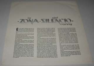RONNY  LA ZONA DEL SILENCIO   MEXICAN PRIVATE LP prog jorge reyes 
