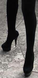 LUCIOUS Velvet Thigh High Boots Over The Knee Womens Platform Stiletto 
