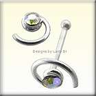 Tiny Silver Spiral Clear Gem Nose Stud Studs Ring Body  
