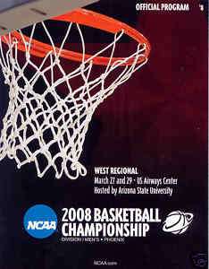 2008 NCAA Tournament NCAA Sweet 16 Elite 8 Program UCLA  