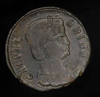 Roman Galeria Valeria Bronze Follis coin 305 311 AD  