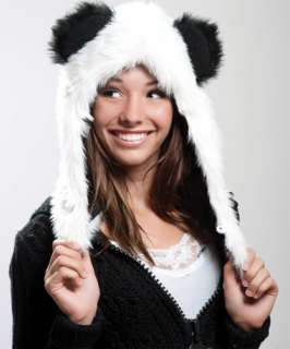 Faux Fur Plush 3D Half Animal Hood Hat Ear Flaps Leopard  