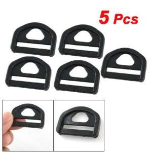  Allegra K 5 Pcs 1 Black Glide D Ring Buckle for Webbing 