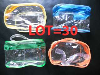Lot *30 PVC Vinyl Bag Clear Zipper Cosmetic Tote Pouch  