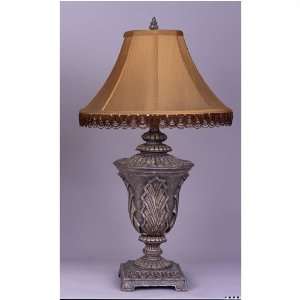 Living Well 4084 Pewter Trophy Table Lamp with Silk Beaded 